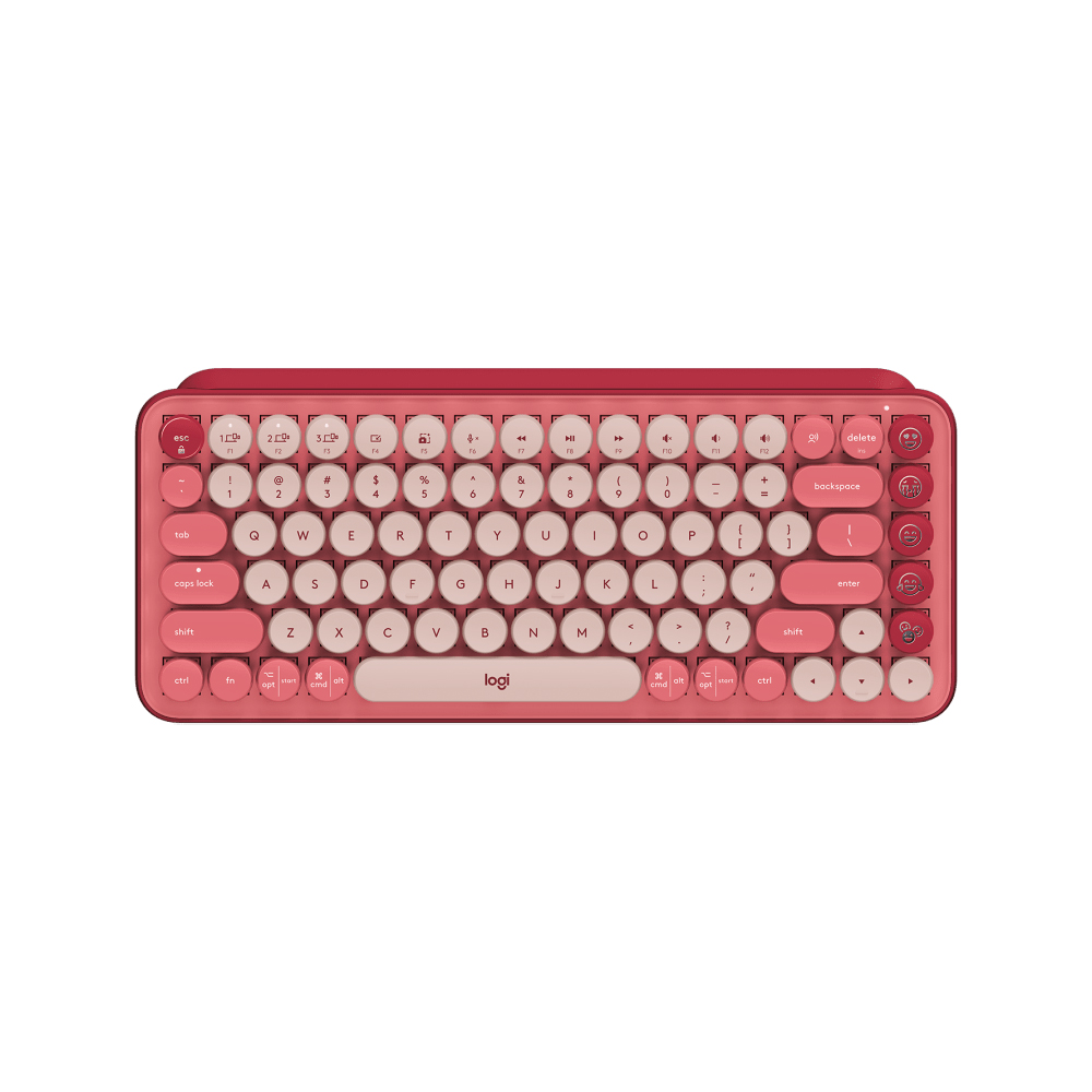 Logitech POP Keys - Teclado - Inalámbrico - Español - USB / Bluetooth LE / Bluetooth 5.1 / Bluetooth - Ergonomic Design - Rosa