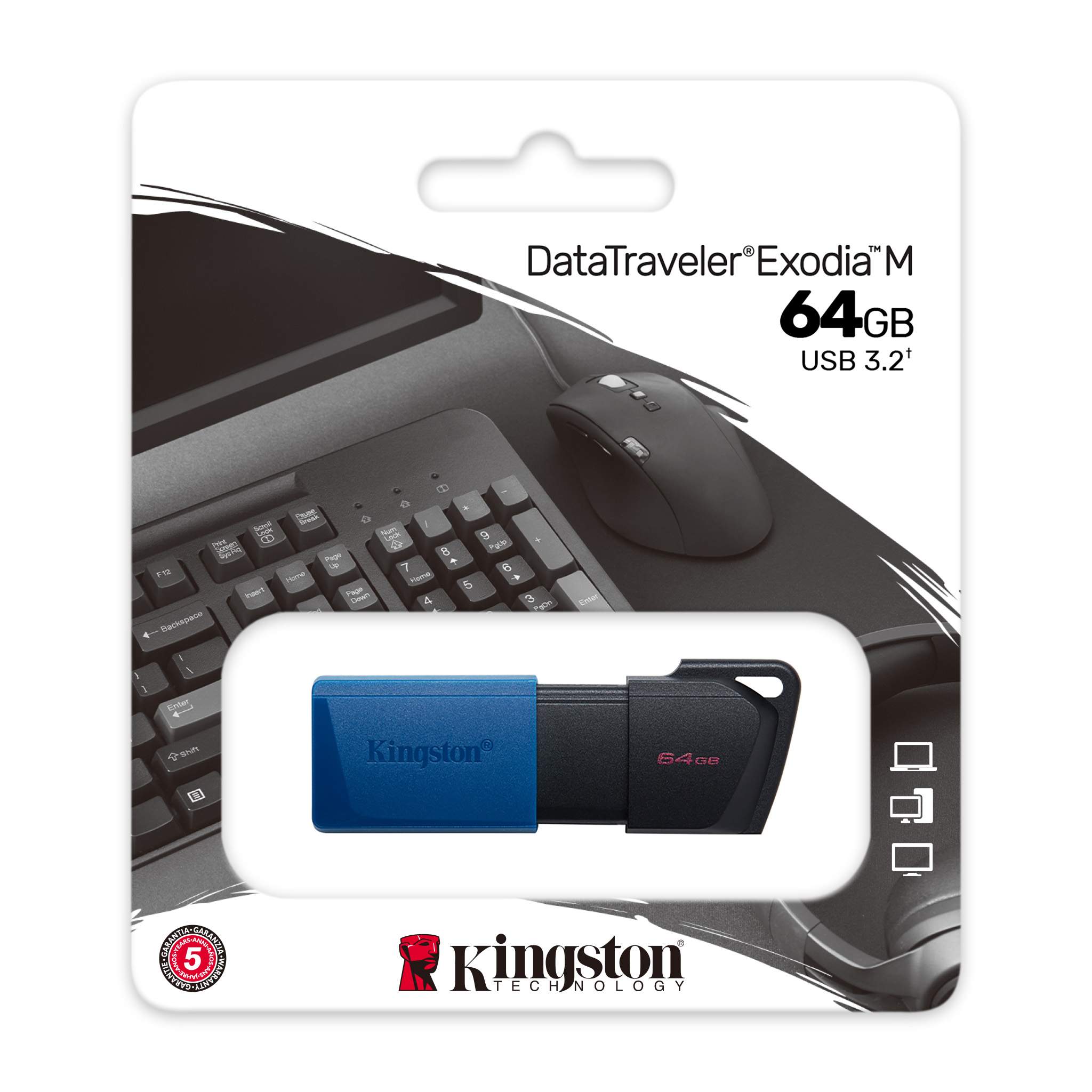 Kingston DataTraveler Exodia M - Unidad flash USB - 64 GB - USB 3.2 Gen 1