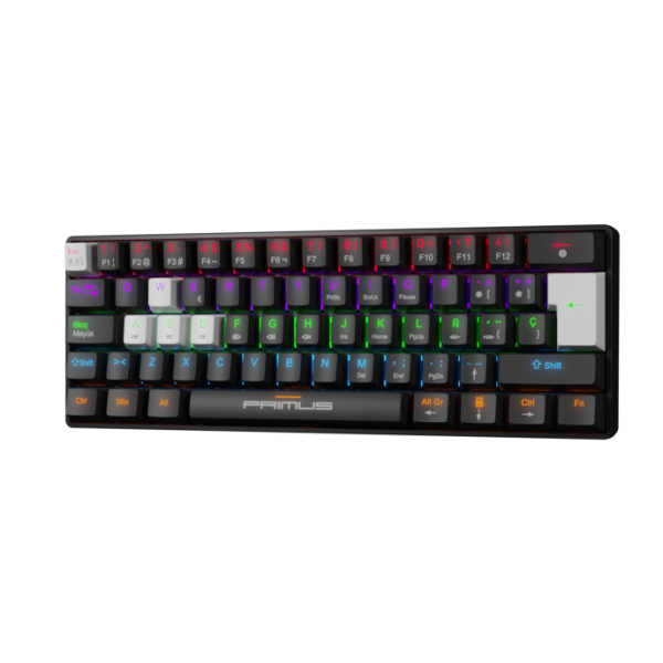 Primus Gaming - Keyboard - Wired - Spanish - USB 2.0 - Ergonomic Design - Black & white