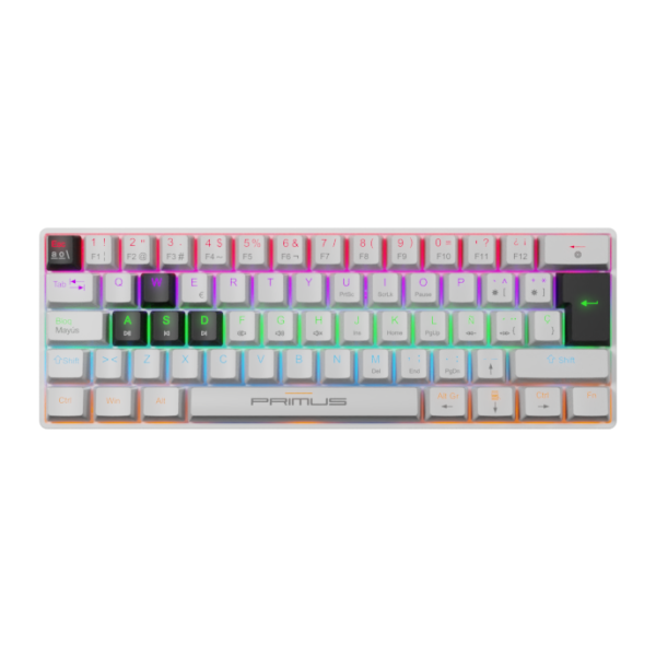 Primus Gaming - Keyboard - Wired - Spanish - USB 2.0 - Ergonomic Design - Black/white