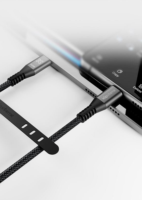 Klip Xtreme - USB cable - 24 pin USB-C - 1.8 m - Black - 240W Braided Fast Charging