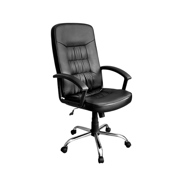 Xtech Calabria - Silla - ejecutivo - reposabrazos - inclinación - giratorio - plástico, metal, PVC, espuma, cuero sintético, contrachapado - negro