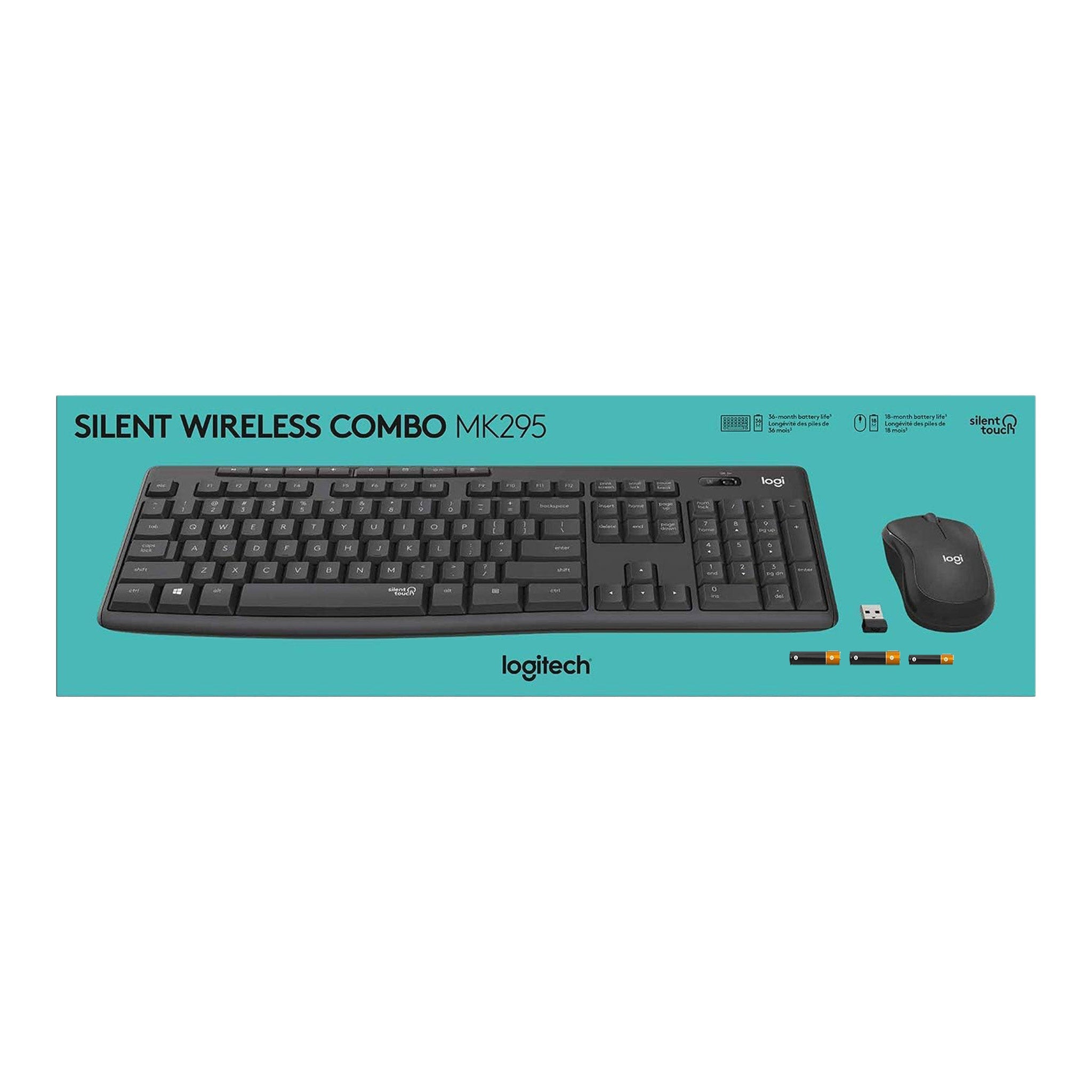 Logitech MK295 Silent - Juego de teclado y ratón - inalámbrico - 2.4 GHz - Black