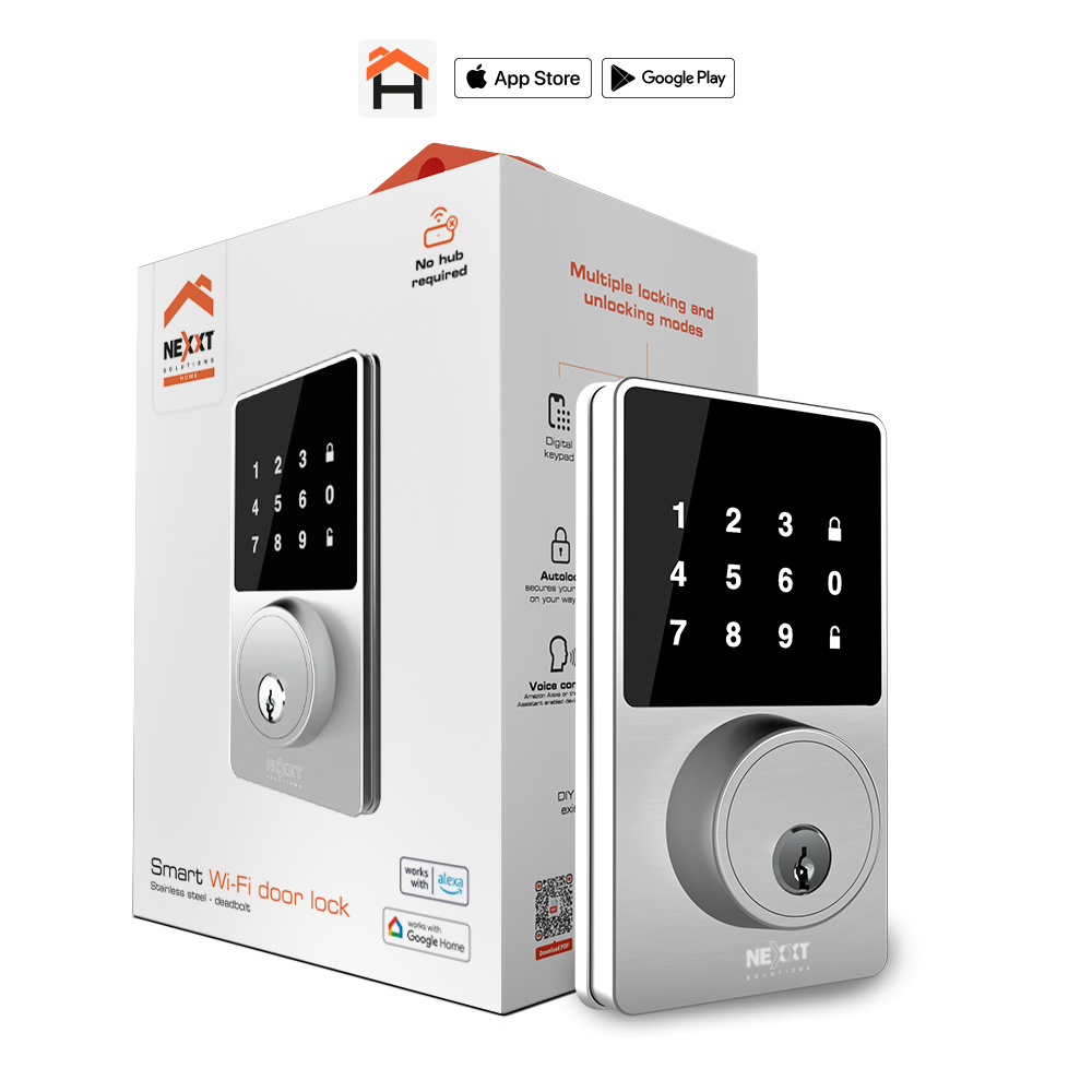Nexxt Solutions Connectivity - Smart doorlock Negro - Material: Policarbonato compuesto por una aleación de zinc