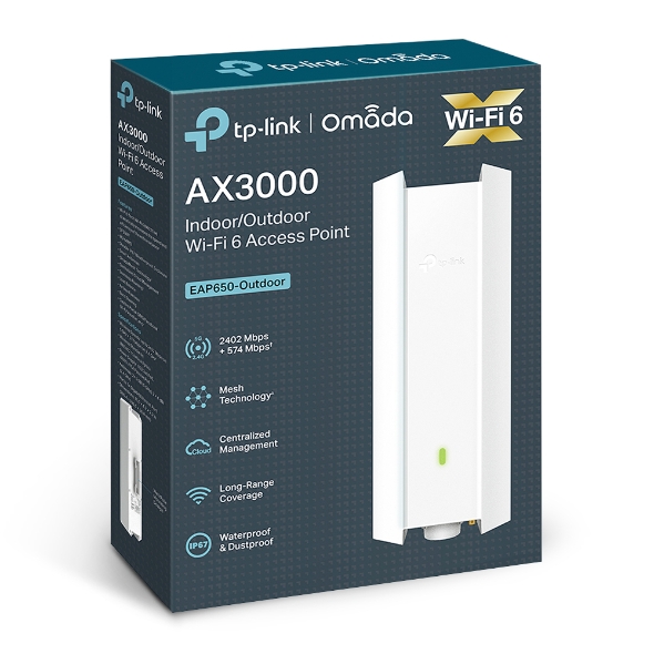 TP-LINK EAP650 V2 - Punto de acceso inalámbrico - Wi-Fi 6 - 2.4 GHz, 5 GHz - gestionado a través de la nube - instalable en pared/techo