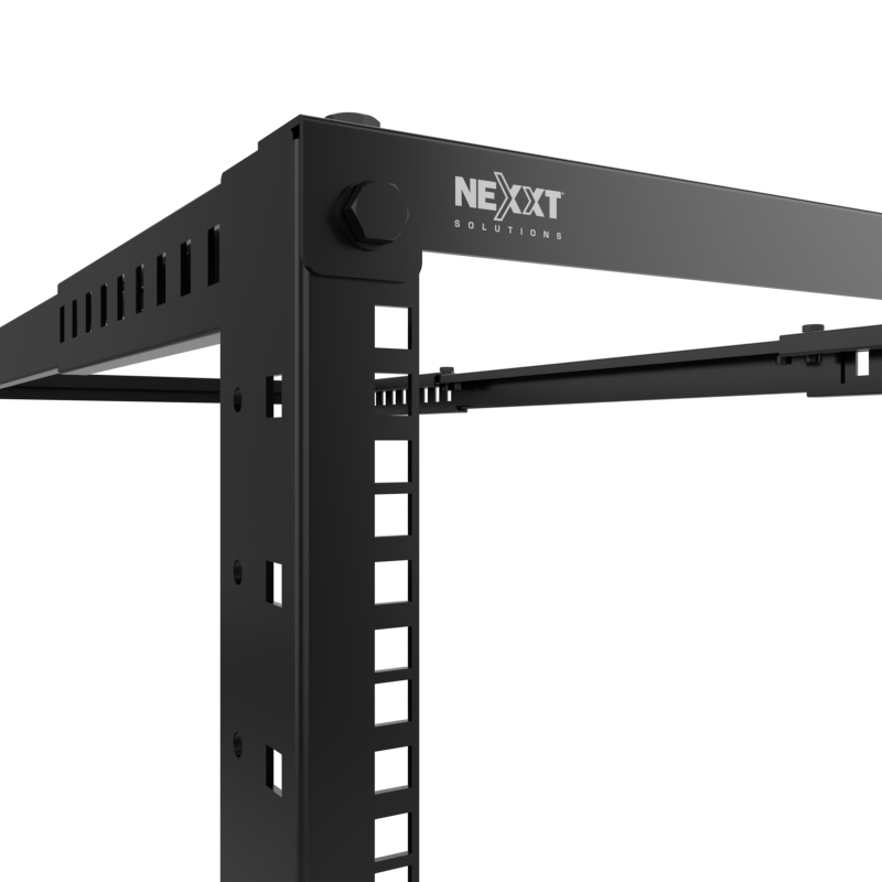 Nexxt Solutions - Rack marco abierto - 4 postes - instalable en el suelo - RAL 9005, negro barniz - 42U - 19"