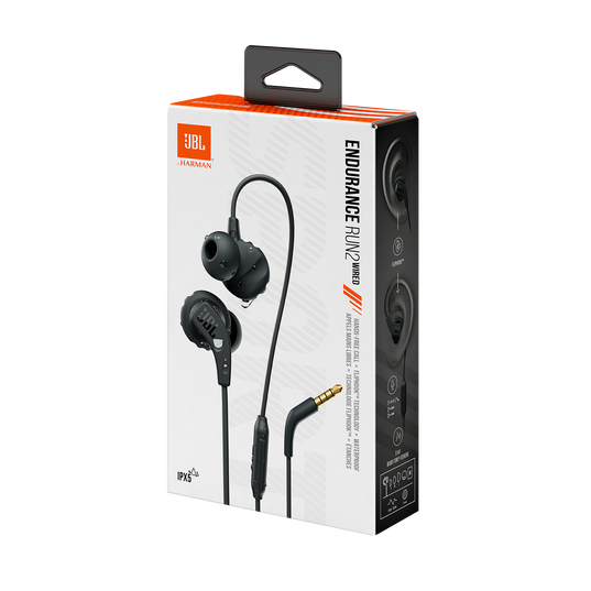 JBL Endurance RUN 2 - Auriculares internos con micro - en oreja - cableado - negro