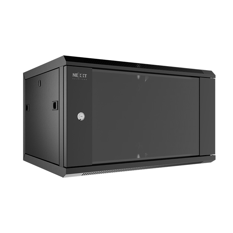 Nexxt Solutions Infrastructure - Wall mount enclosure - SPCC steel / Tempered glass - Black / RAL 9005 - 9U 600X600
