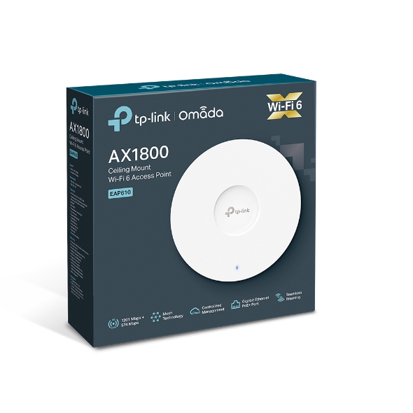 TP-LINK - Punto de acceso inalámbrico - Wi-Fi 6 - 2.4 GHz, 5 GHz - gestionado a través de la nube - instalable en pared/techo