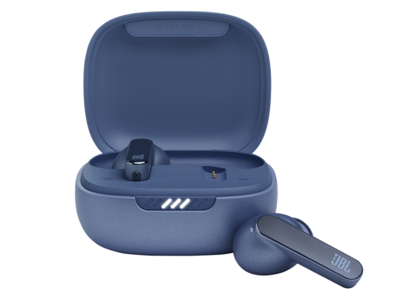 JBL LIVE PRO 2 - Auriculares inalámbricos con micro - auriculares de oído - Bluetooth - cancelación de sonido activo - azul
