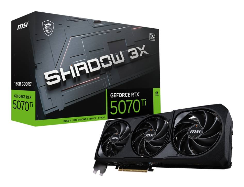 MSI - GeForce RTX 5070 Ti 16G SHADOW 3X OC - PCI Express - NVIDIA - NVIDIA GeForce RTX 5070 Ti