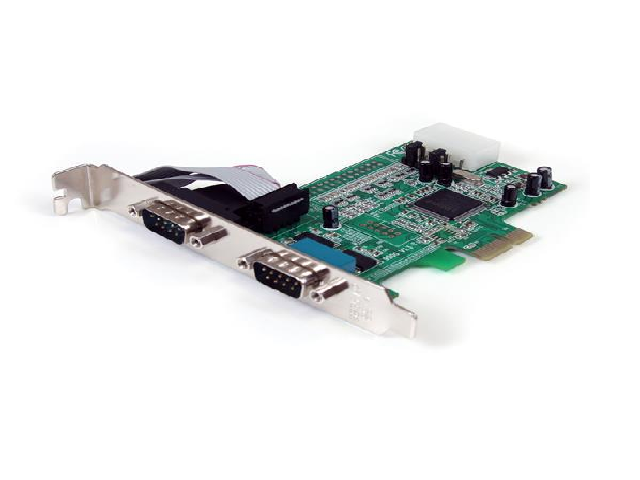 StarTech.com Tarjeta PCI Express Adaptadora Serie RS232 DB9 de 2 Puertos UART16550 - Tarjeta PCIe Controladora de Host Serial RS232