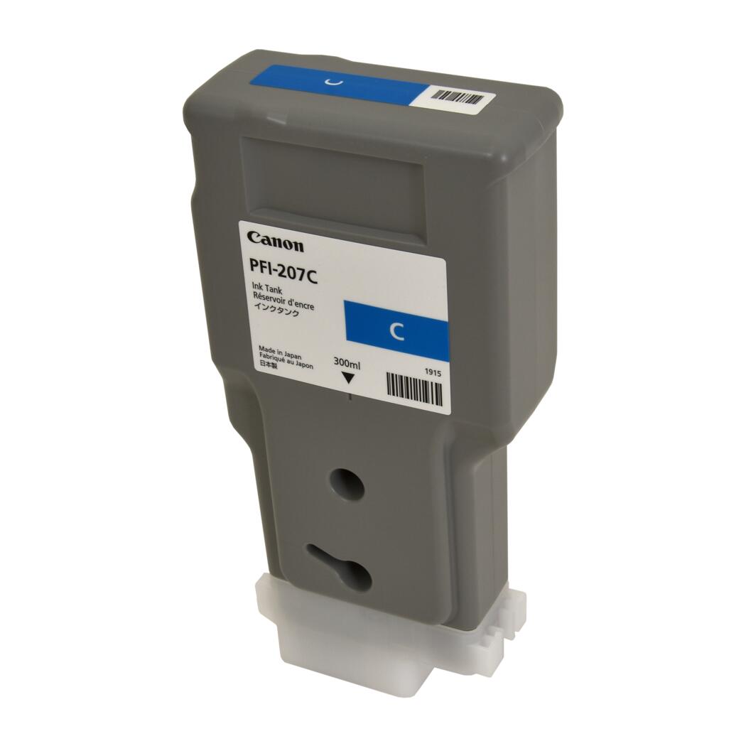 Canon PFI-207 C - 300 ml - cián - original - depósito de tinta - para imagePROGRAF iPF680, iPF685, iPF780, iPF785