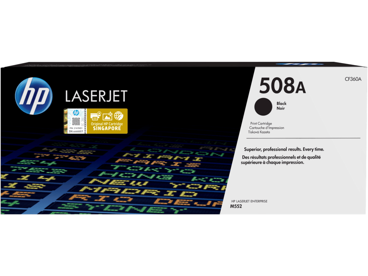 HP 508A - Negro - original - LaserJet - cartucho de tóner (CF360A) - para Color LaserJet Enterprise MFP M577; LaserJet Enterprise Flow MFP M577