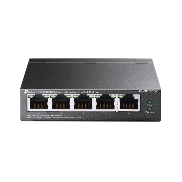TP-Link TL-SF1005P - Conmutador - sin gestionar - 5 x 10/100 (4 PoE) - sobremesa - PoE (58 W)
