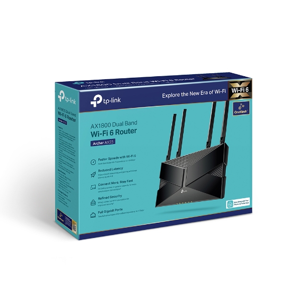 TP-LINK Archer AX23 V1 - Enrutador inalámbrico conmutador de 4 puertos - 1GbE - Wi-Fi 6 - Doble banda