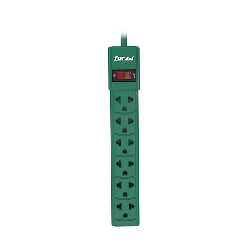 Forza - Power strip - AC 110/220 V - 6 Tomas de Corriente - Green