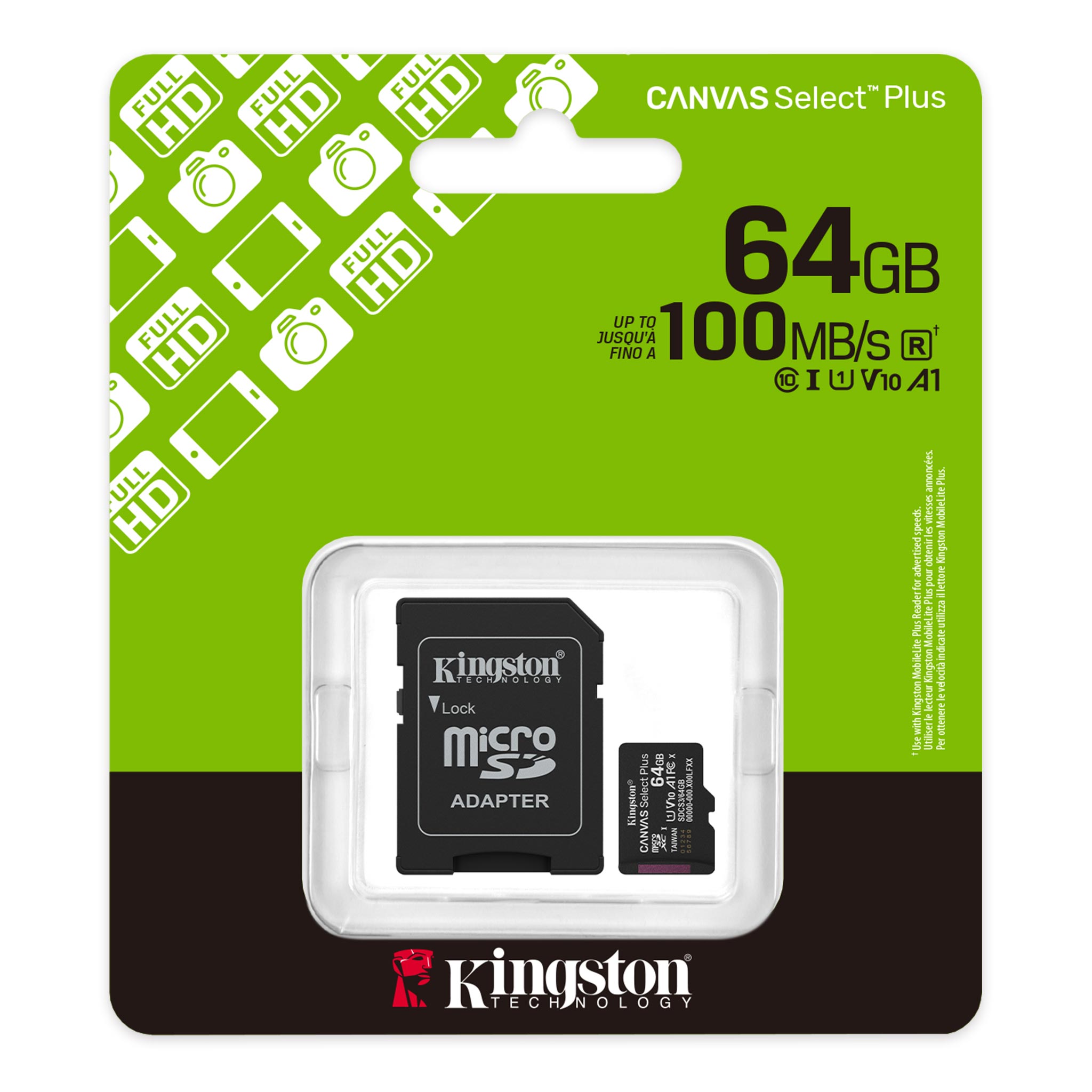 Kingston - Flash memory card - microSDHC - 64GB microSDXC Canvas Select P