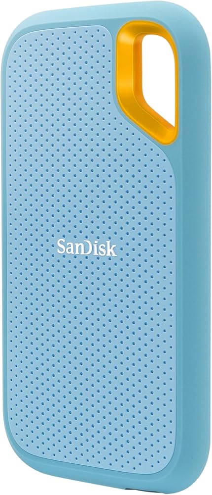 SanDisk Extreme - SSD - cifrado - 1 TB - externo (portátil) - USB 3.2 Gen 2 (USB-C conector) - AES de 256 bits - celeste