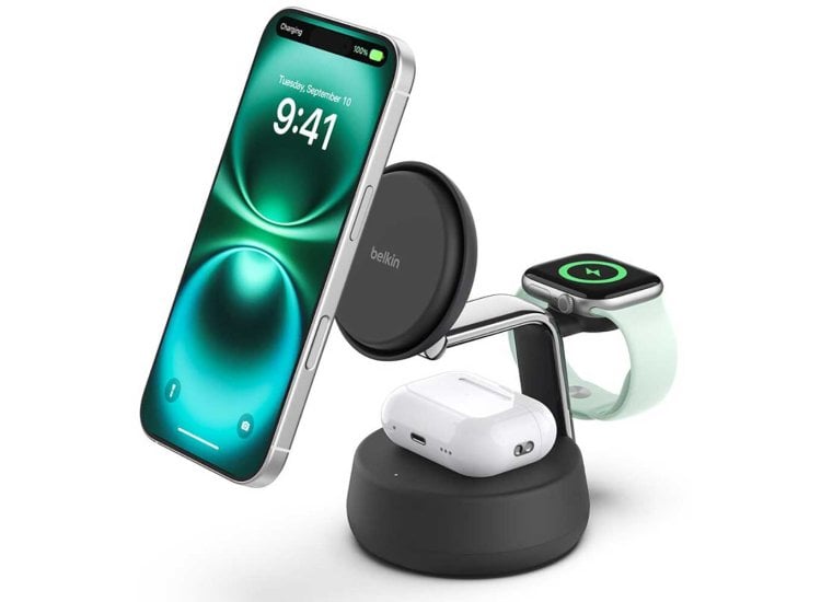 Belkin - Qi2 25W 3 in 1 UltraCharge Pro Magnetic Charging Doc - Lithium - Para Universal