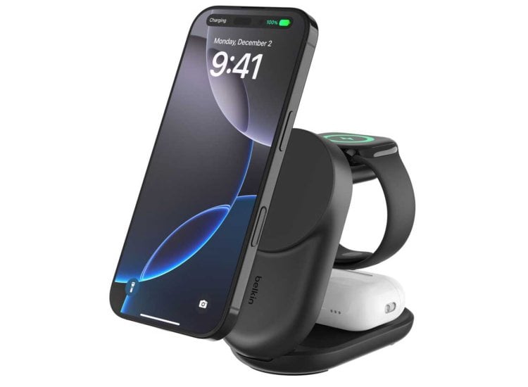 Belkin - Qi2 25W 3 in 1 Compact - Lithium - Para Universal - Compact BLACK