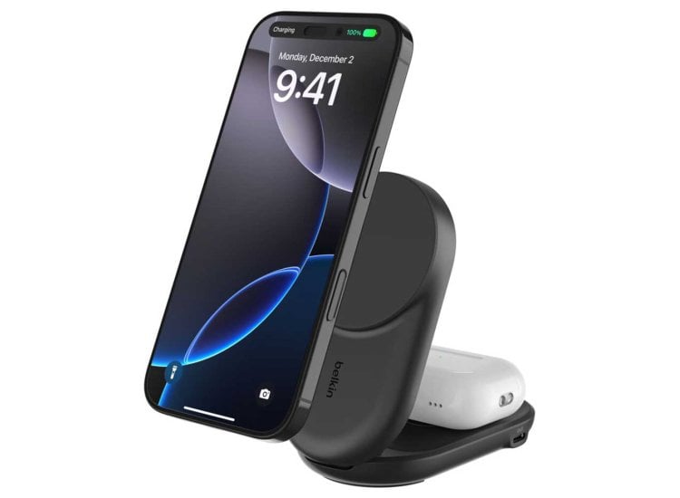 Belkin - Qi2 25W 2 in 1 Compact - Lithium - Para Universal - Compact Black