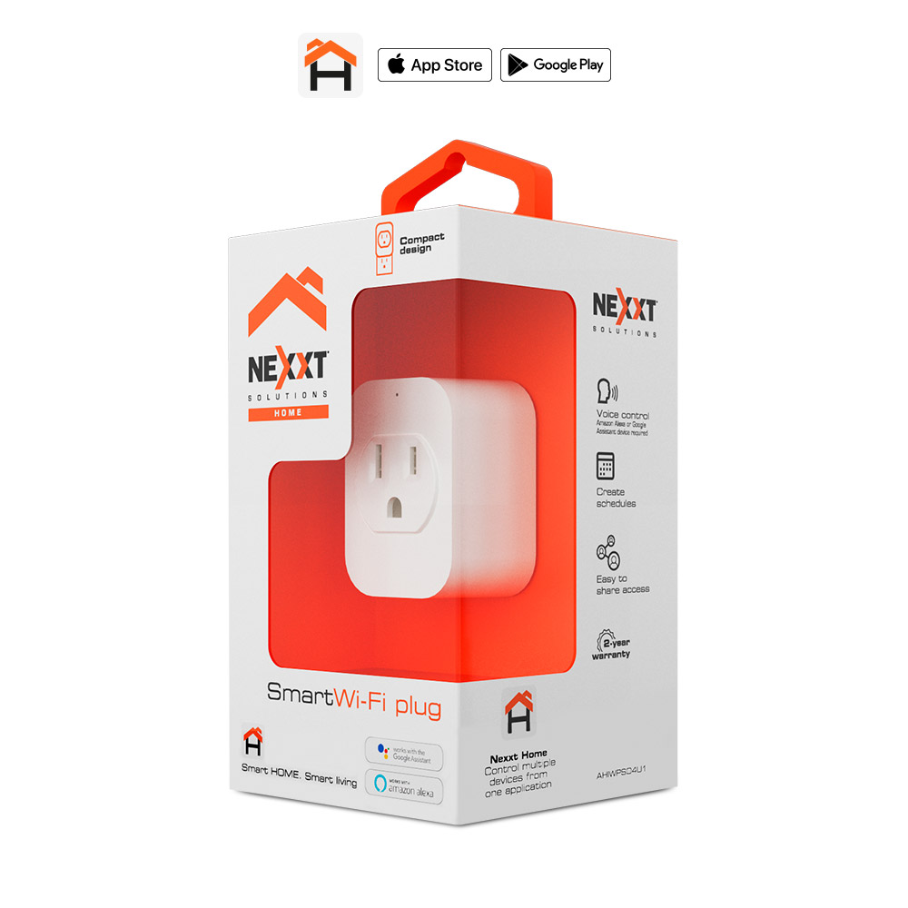 Nexxt  - Solutions Connectivity Enchufe Inteligente - AHIWPSO4U1 - Wi-Fi - 1 Toma corriente - Compatible con Amazon Alexa y Google Assistant - 50/60Hz - 1250W de potencia máxima