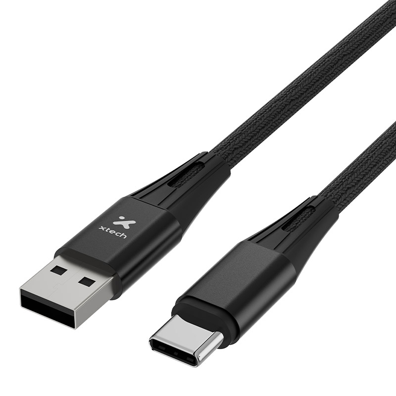 Xtech - USB cable - 4 pin USB Type A - 24 pin USB-C - 1.8 m - Black - Braided-XTC-512
