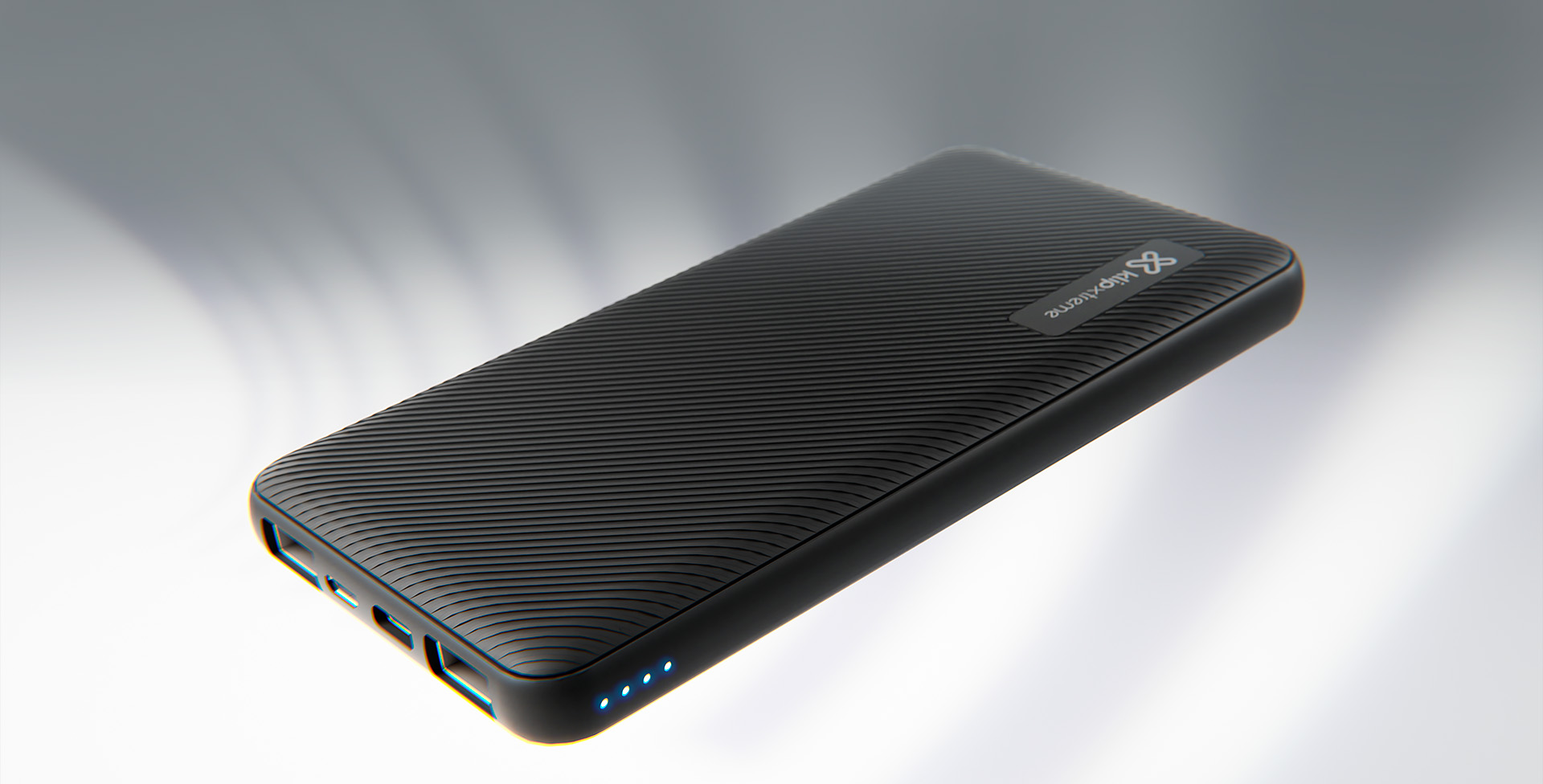 Klip Xtreme - Power bank - 24 pin USB-C / 5 pin Micro-USB Type B - 24 pin USB-C / 2 x 4 pin USB Type A - Lithium polymer - Para Smartphones - 10.000 mAh