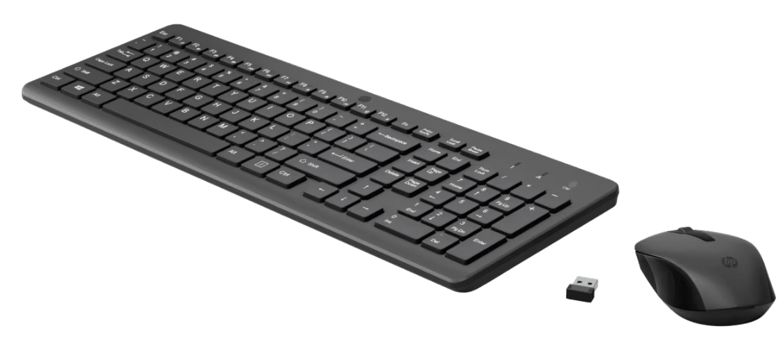 HP - Keyboard and mouse set - Spanish - Wireless - USB - All black - 2V9E6AA#ABM