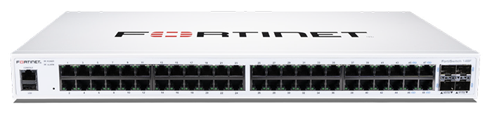 Fortinet FortiSwitch 148F - Conmutador - Gestionado - 48 x 10/100/1000 + 4 x 10 Gigabit SFP+ - flujo de aire lateral hacia atrás - montaje en rack