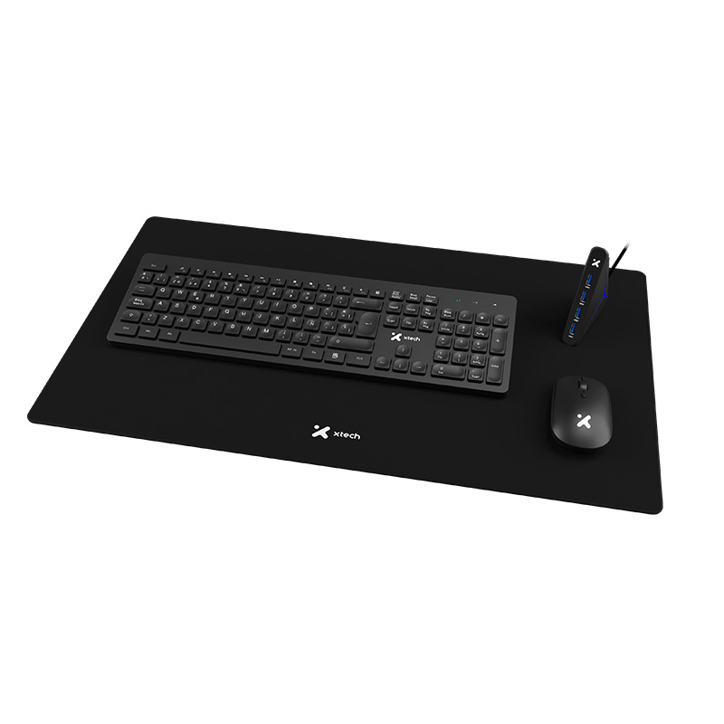 Xtech - Keyboard and mouse set - Wireless - Spanish - USB - Black - 2.4 GHz - Black XTK-311S