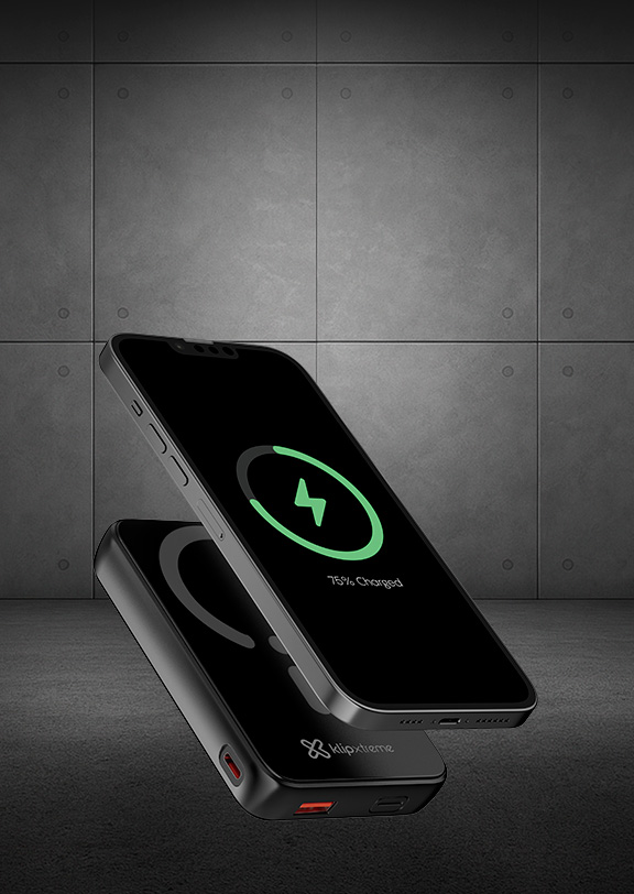 Klip Xtreme - Power bank - 24 pin USB-C - 4 pin USB Type A / 24 pin USB-C - Lithium polymer - Para Universal - Display Wireless Charging