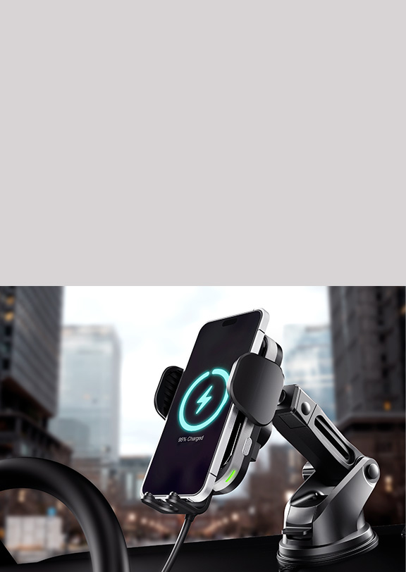Klip Xtreme - Car wireless charging holder - 15 Watt - 24 pin USB-C - Cellular phone - Wireless - Para Smartphones - Automatic
