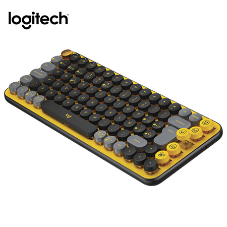 Logitech POP Keys - Teclado - Inalámbrico - Español - Bluetooth LE / Bluetooth 5.1 / Bluetooth - Diseño ergonómico - Amarillo
